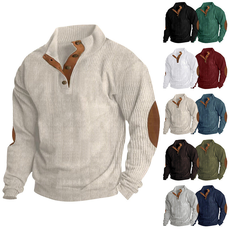 Elevate Your Style with Our Casual Stand-Collar Pullover Sweatshirt for Men! 🌟 Perfect for a laid-back look with trendy striped design! 🧥💥 #Fashion #StreetStyle #Menswear