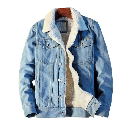 Stay warm and stylish this winter with our cozy denim fleece jacket! Perfect for autumn vibes and chilly days! 🧥❄️ #WinterFashion #MensStyle
