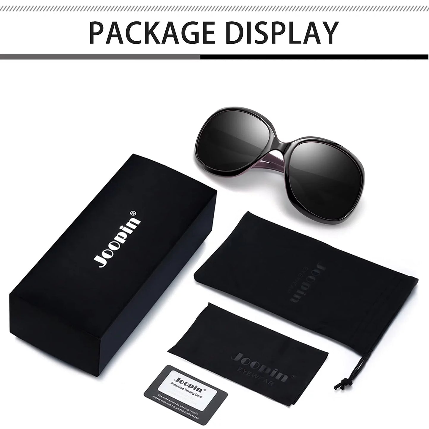 Stylish Polarized Sunglasses for Women - UV Protection & Chic Wide Frame in Black Purple! 🌞🕶️ #SummerVibes #FashionAccessories
