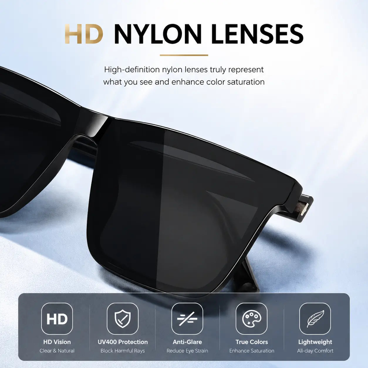 Polarized Sunglasses for Men & Women – UV400 Sun Protection, Anti-Glare Driving Glasses, Lightweight Sports Sunglasses, Fashionable Unisex Design