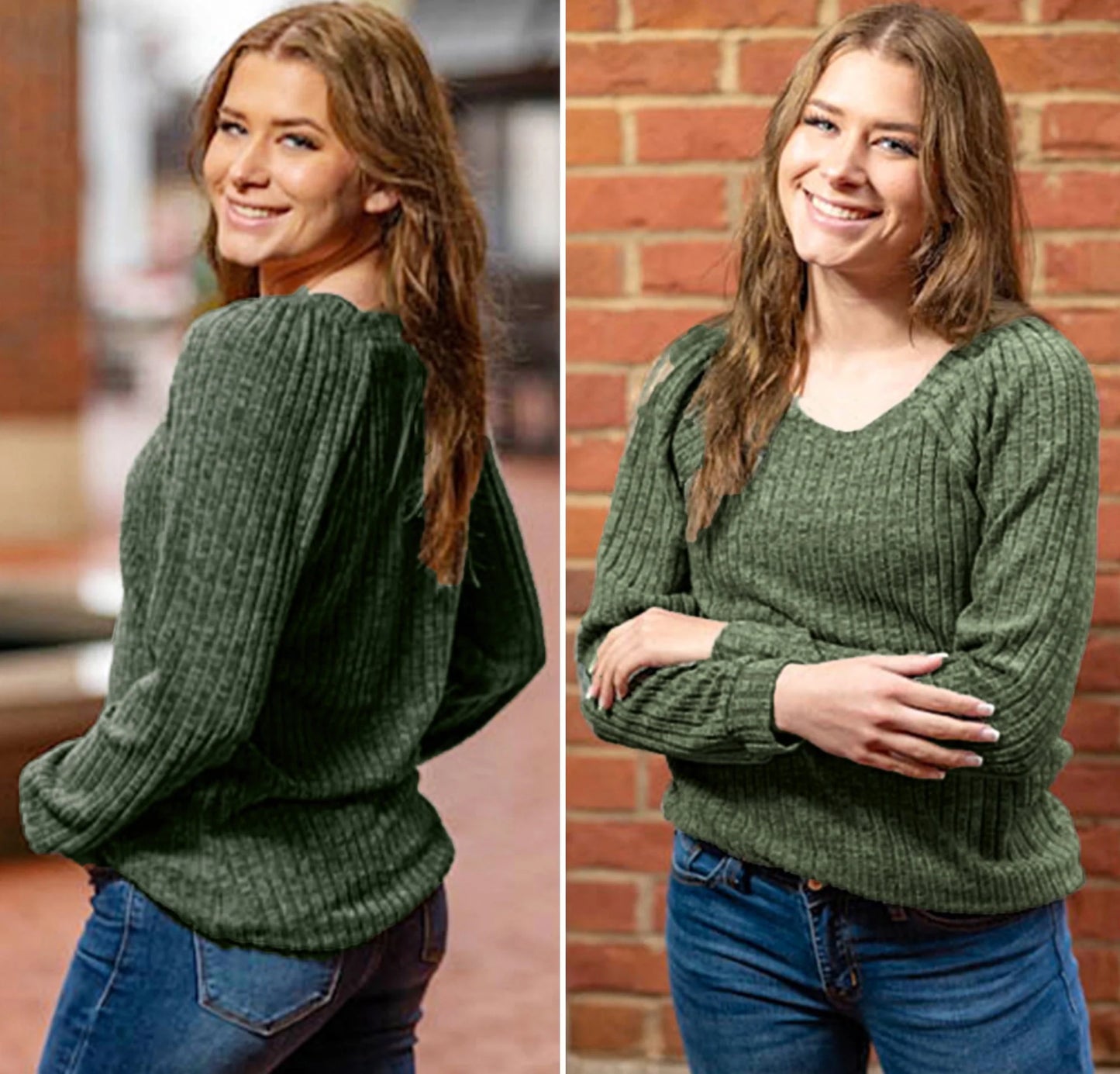 Elevate Your Style with Our Lightweight V Neck Long Sleeve Tops! Perfect for Casual Days!