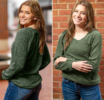 Elevate Your Style with Our Lightweight V Neck Long Sleeve Tops! Perfect for Casual Days!