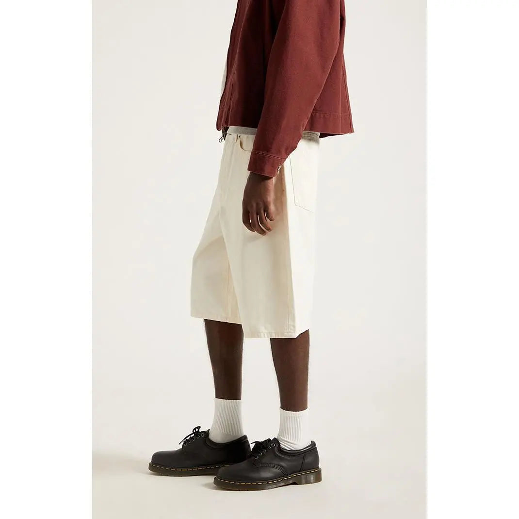 Pacsun Men'S Austin Extreme Baggy Jean Shorts Patch Cream