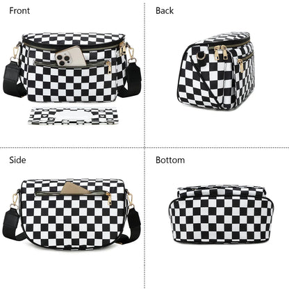 Eslcorri Small Crossbody Bag for Women – Nylon Mini Travel Bag with Wipes Dispenser, Lightweight Fanny Pack for Daily Use & Baby Care, Adjustable Crossbody Shoulder, Casual Commuter Bag