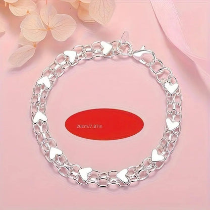 Opalux 925 Sterling Silver Bracelet - Hypoallergenic, Durable & Perfect for Couples, Everyday Accessory|Boho Style|Hypoallergenic Bracelet Bangle High Appearance Bracelet Popular Gift