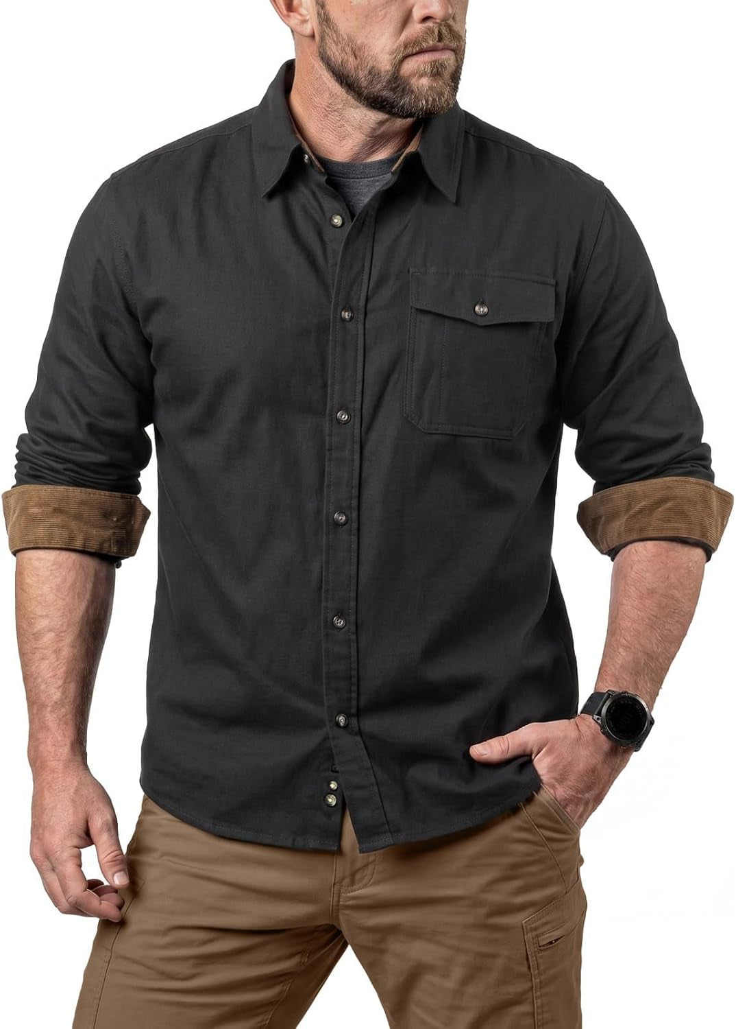 Men'S 100% All Cotton Button down Flannel Shirts, Long Sleeve Brushed Warm Soft Casual Outdoor Plaid Shirt