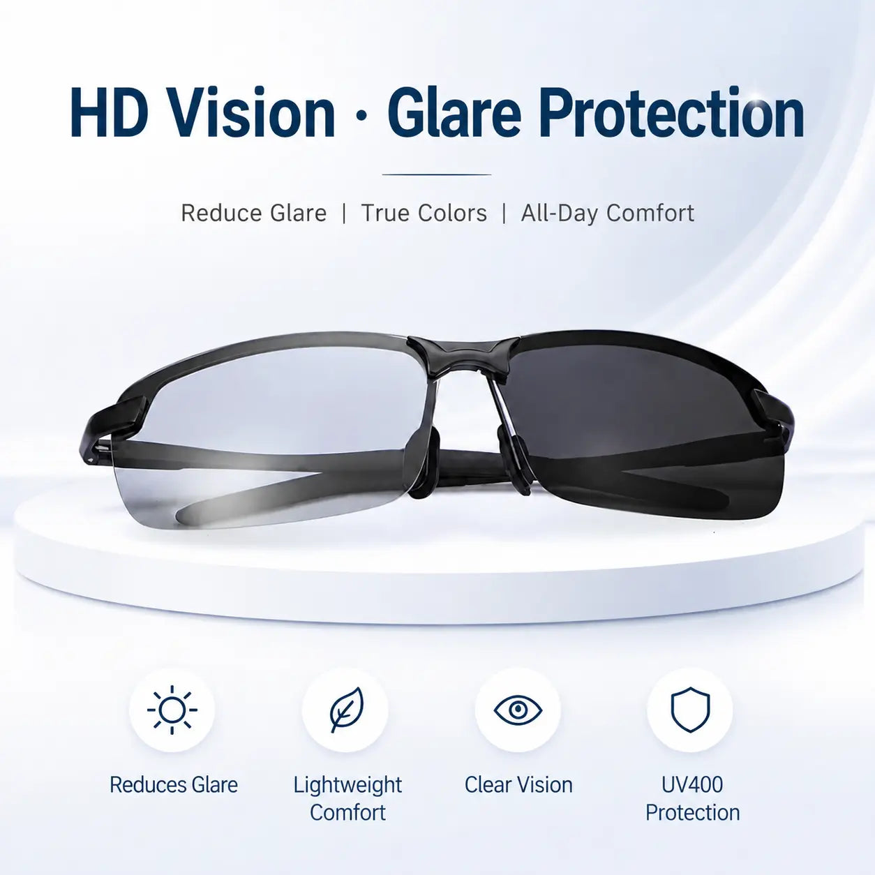 Summervibes Unisex Fashion Polarized Sunglasses, UV400 anti Blue Light Sun Glasses for Photography Hiking Beach Outdoor