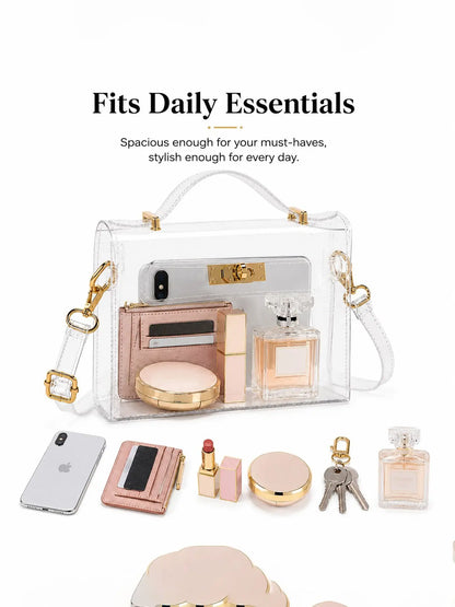 Fashion Transparent Jelly Bag, Lightweight Handbag, Large Capacity Beach Bag, Concert Crossbody Bag, Women'S Shoulder Bag