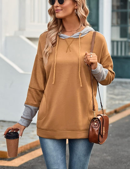 Chic & Cozy: Oversized Color Block Tunic Sweater in Khaki! Perfect for that laid-back look! 💖✨ #FashionFinds #SweaterWeather