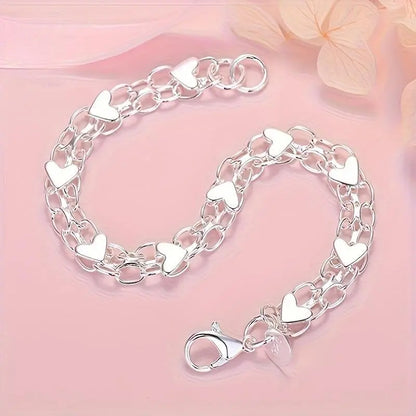 Opalux 925 Sterling Silver Bracelet - Hypoallergenic, Durable & Perfect for Couples, Everyday Accessory|Boho Style|Hypoallergenic Bracelet Bangle High Appearance Bracelet Popular Gift