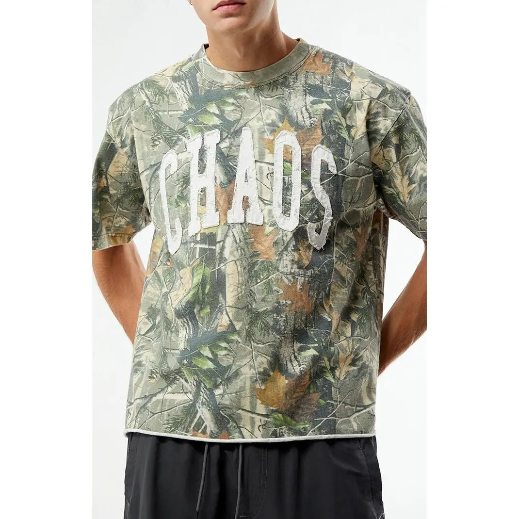 Pacsun Men'S Chaos Camo Cropped T-Shirt