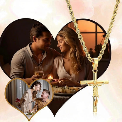 Silver-Plated & Golden-Plated Jesus Cross Pendant Necklace 22IN Length for Men & Women Unisex Christian Necklace Gold & Silver Idea for Party Daily Wear Birthday Gift
