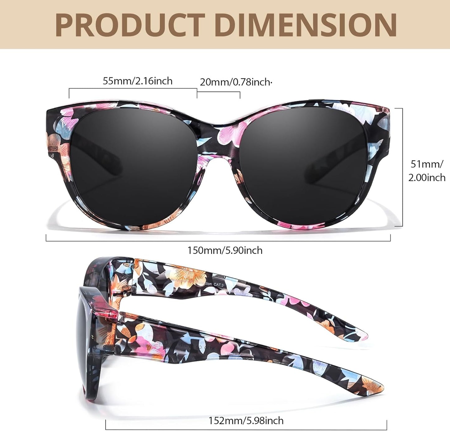 Stylish Polarized Sunglasses for Women: Perfect Fit Over Glasses for Driving & Outdoor Fun with UV400 Protection! 🌞🕶️ #SummerStyle #UVProtection