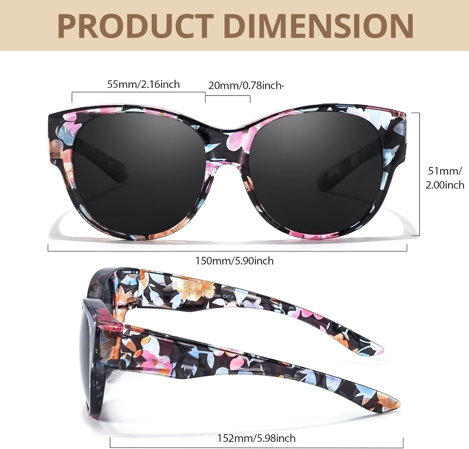 Stylish Polarized Sunglasses for Women: Perfect Fit Over Glasses for Driving & Outdoor Fun with UV400 Protection! 🌞🕶️ #SummerStyle #UVProtection