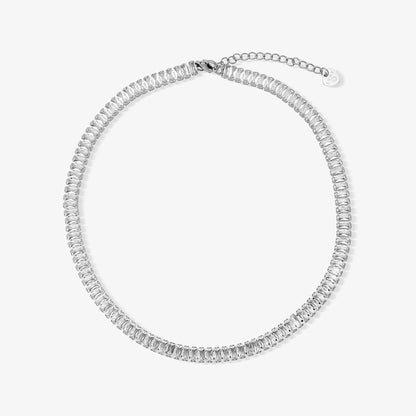 EVRY JEWELS Gold or Silver Plated Women'S Frost Beam Tennis Necklace