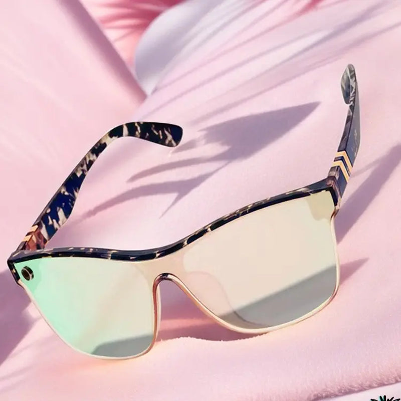 Tortoise Shell Pattern Flat Top Sunglasses for Women, Sun Protection Sunglasses for Men, Trends 2025 for Outdoor Activities Back to School Fall Streetwear Mascs