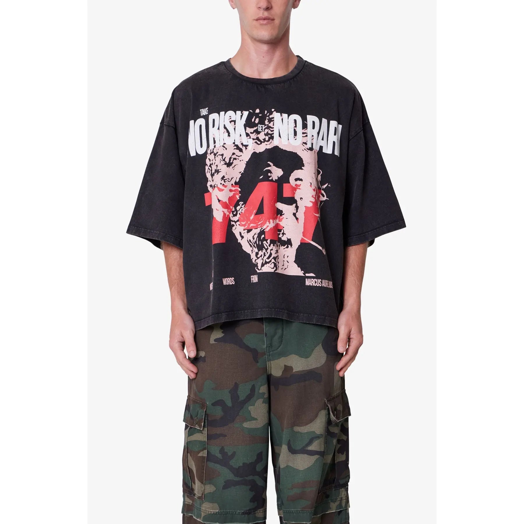 Mnml No Risk No Rari Print Tee - Black
