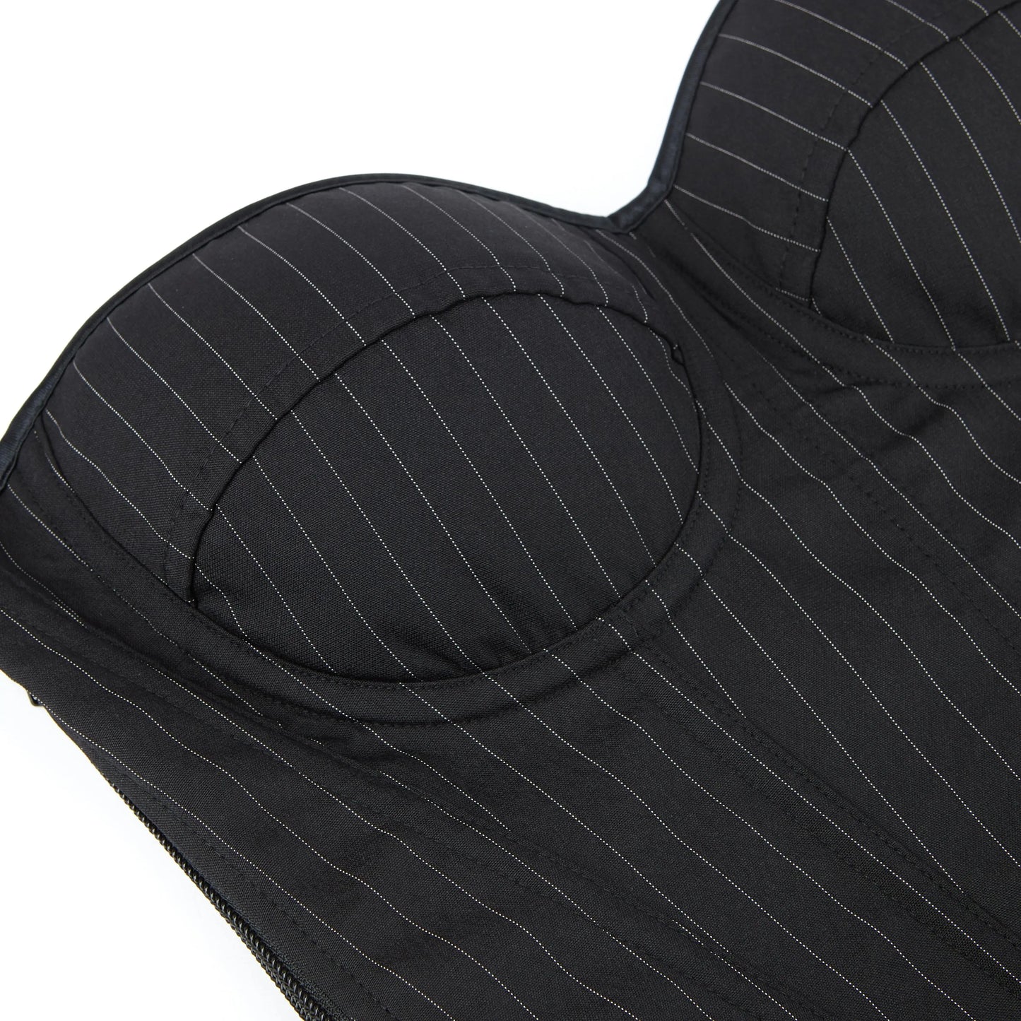 Overbust Corset Top Bustier Striped Padded Strapless Women Bodysuit Slimming Shapewear Suitable for Costume Party Halloweenwomen'S Striped Blazer-Style Boned Corset Top Built-In Underwire Cups Side-Zip Slimming Shapewear Costume 547-D