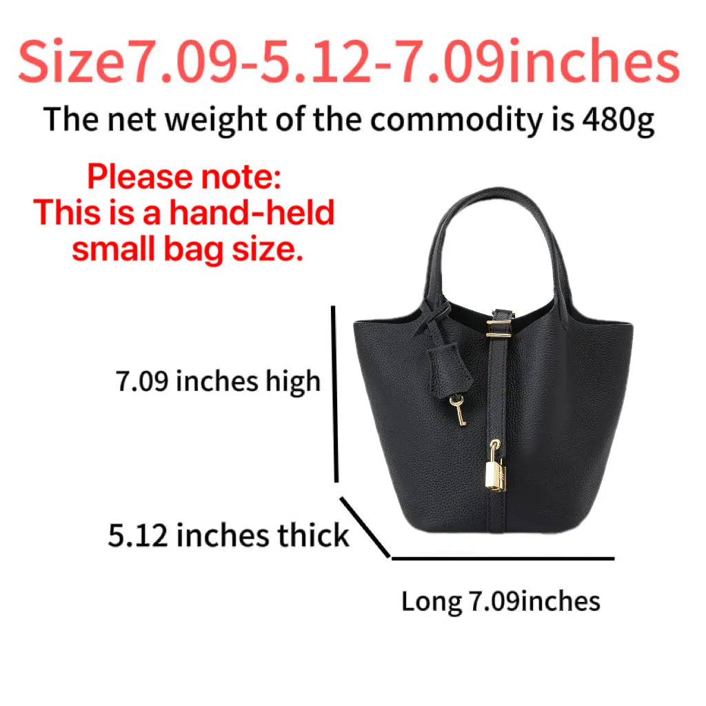 This Elegant Women’S Design Fashion Shopping Basket Bag Features a Lock-Clasp Design and Includes a Handbag. It’S Perfect for Dates, Walks, Shopping, Everyday Use, and as a Practical Handheld Pouch.
