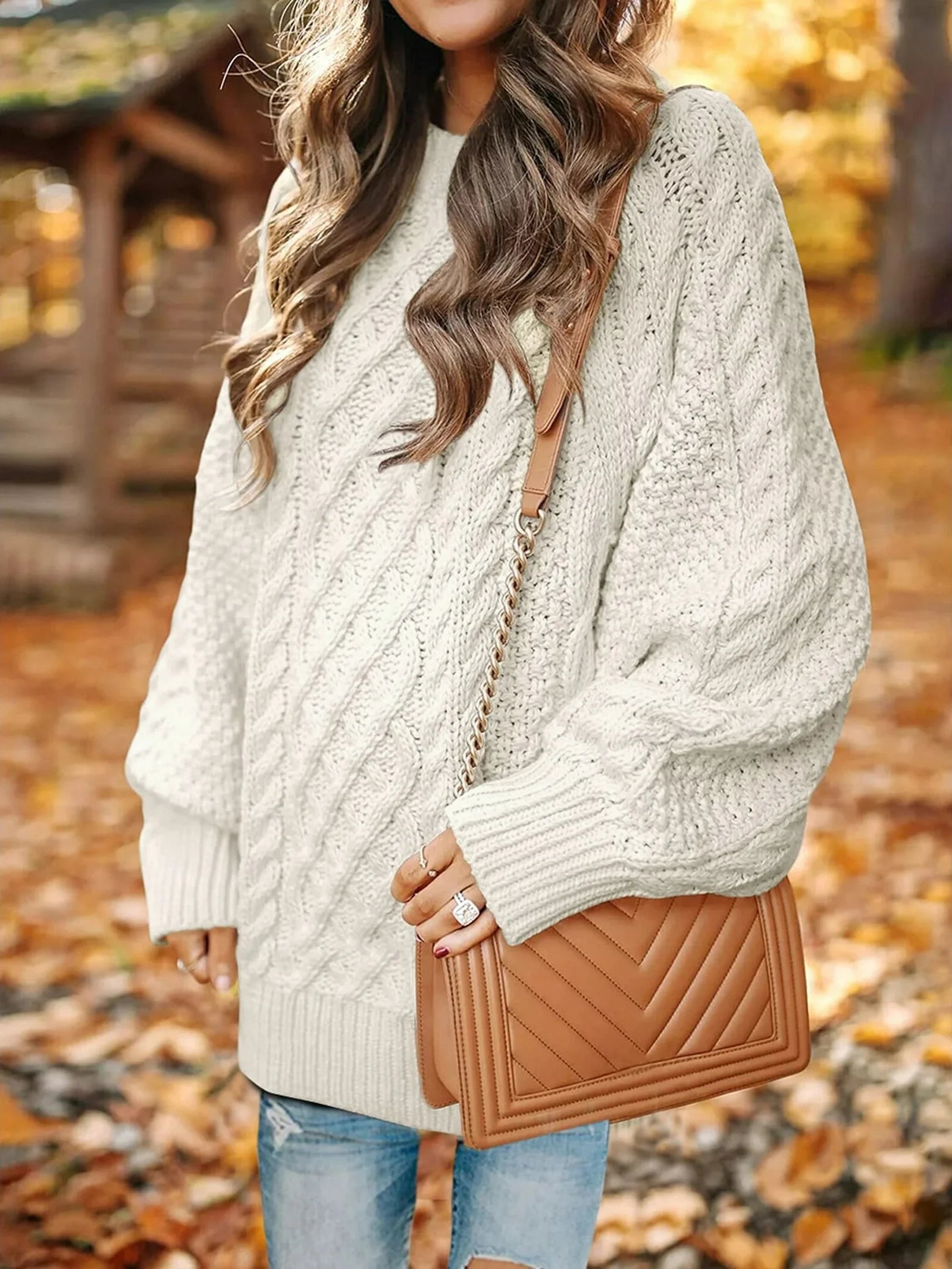 Cozy Up in Style: Oversized Cable Knit Sweaters for Women! 🧥✨